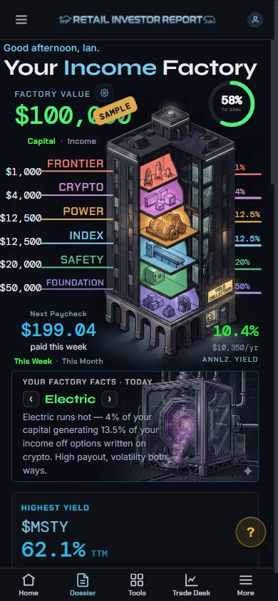 My Income Factory on mobile